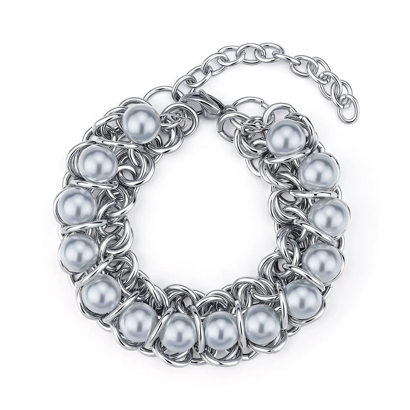 Wrapped Beaded Pearl Bracelet