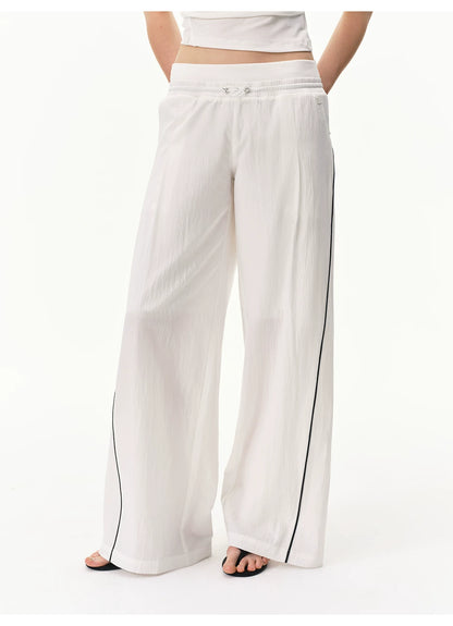 Cooling Lyocell Double-Waistband Wide-Leg Pants