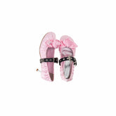 Satin Ruched Rose Kitten Heel Ballet Flats 1Jinn Studio