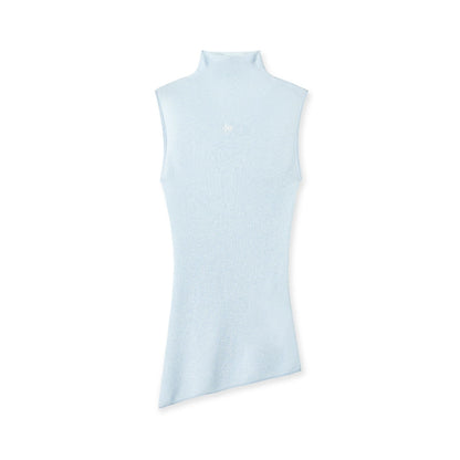 “Djembe Series” 100% Wool Asymmetric Hem Turtleneck T-shirt - CHINASQUAD