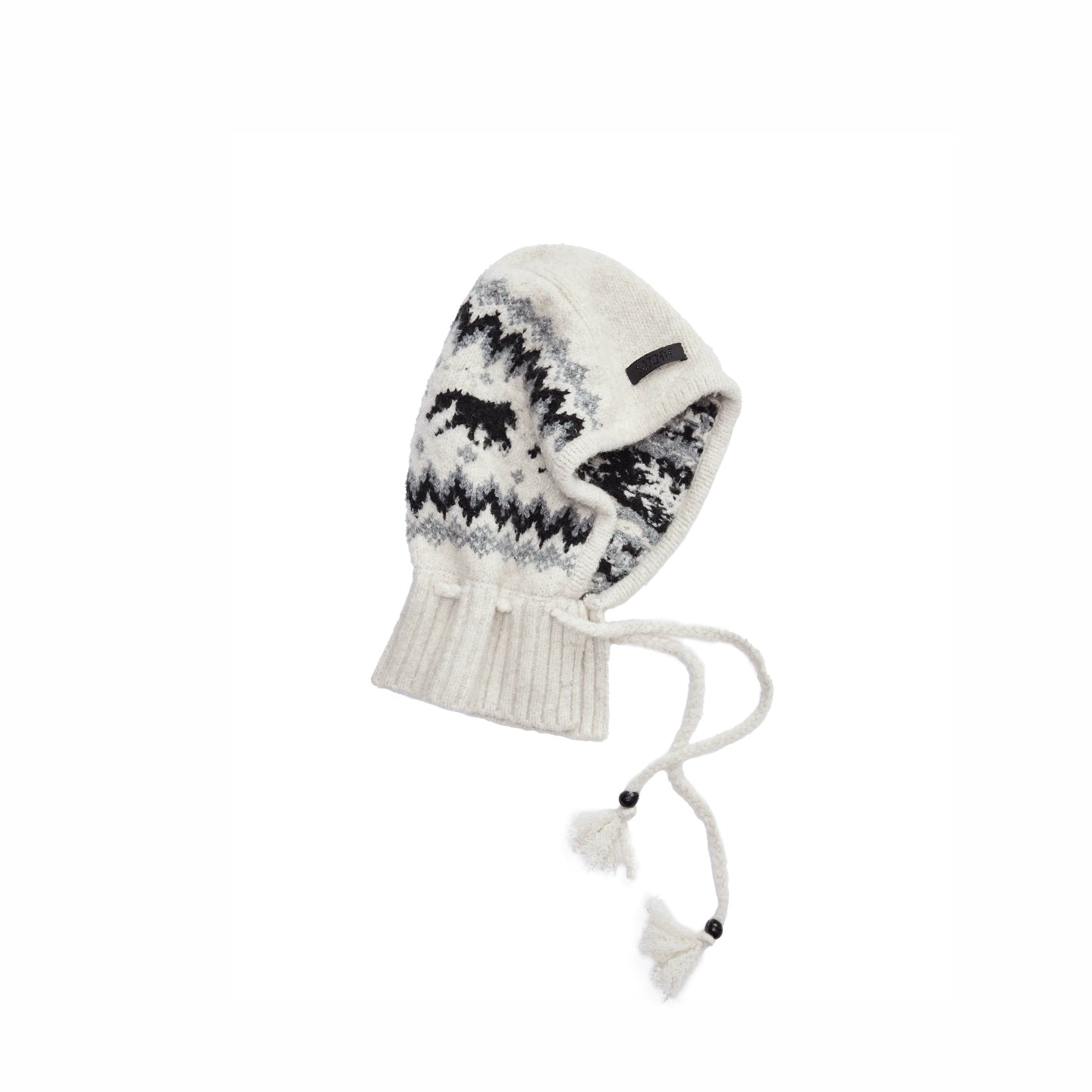 Fair Isle Pony Jacquard Knit Balaclava Hat