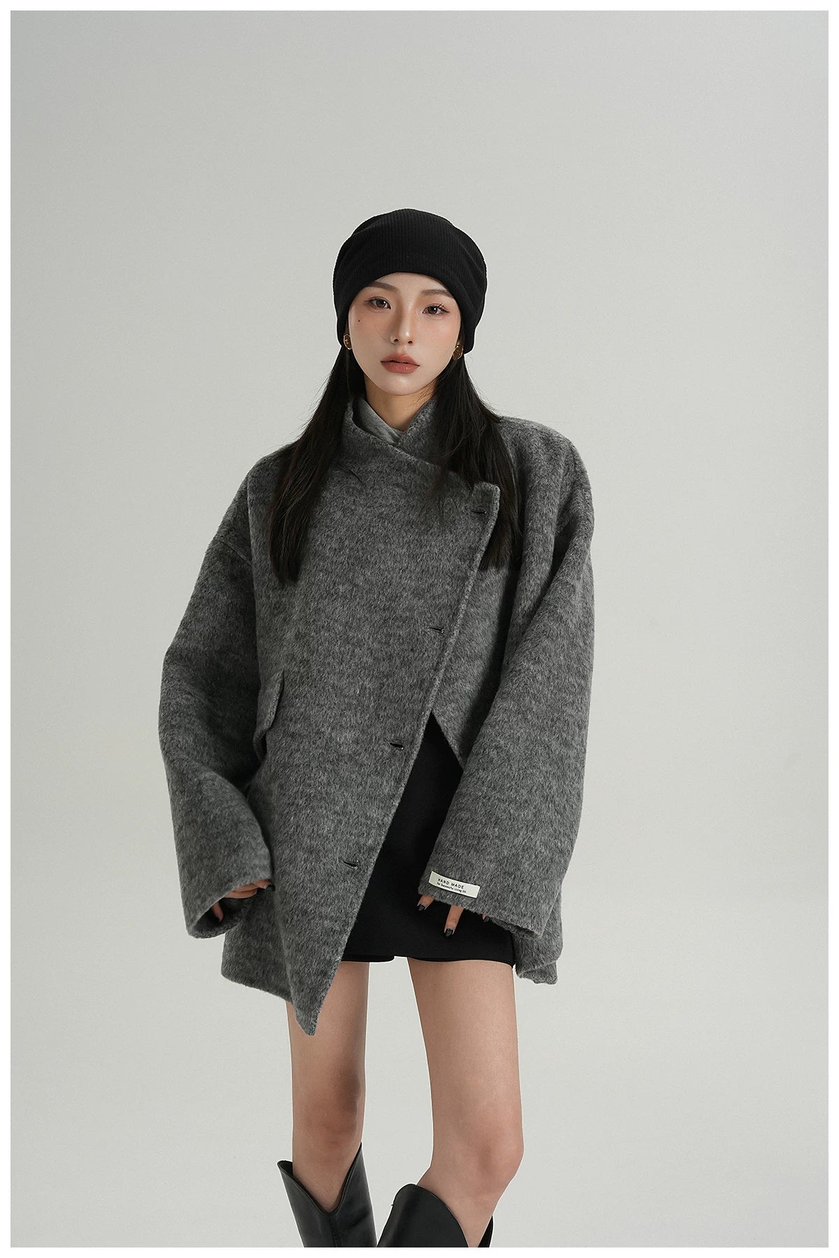 Double-Faced Wool Cape Jacket