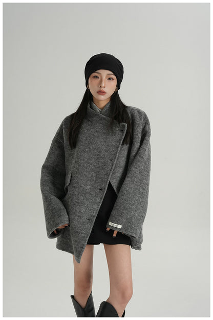 Double-Faced Wool Cape Jacket