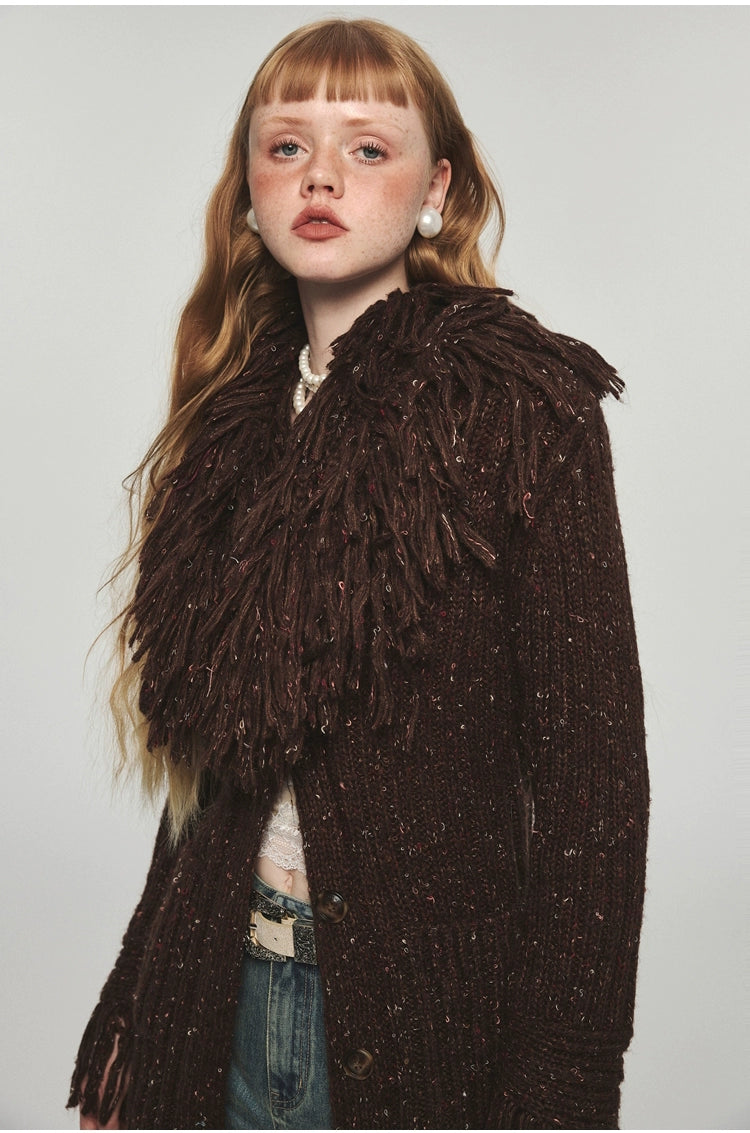 Tassel Knitted Maxi Overcoat - CHINASQUAD