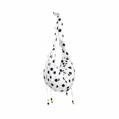 Polka Dot Adjustable Strap Hobo Bag - CHINASQUAD