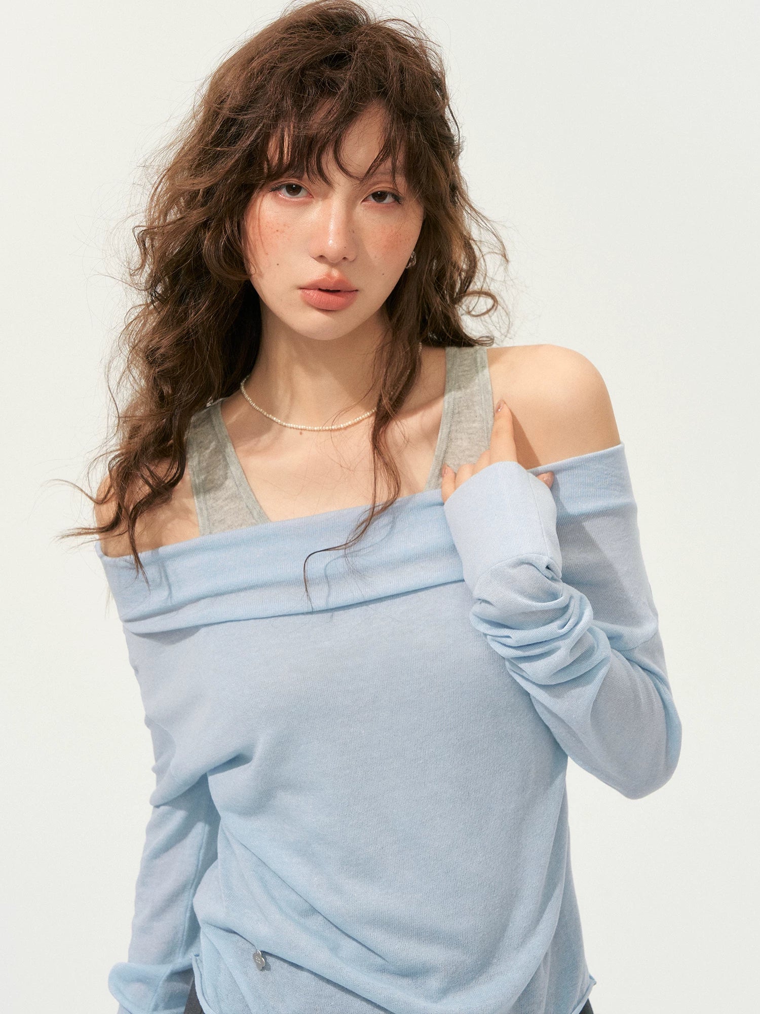 Sheer Polka Dot Layered Two-Piece T-Shirt Set