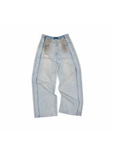 Vintage Mud-Wash Embroidered Barrel-Leg Jeans CHINASQUAD