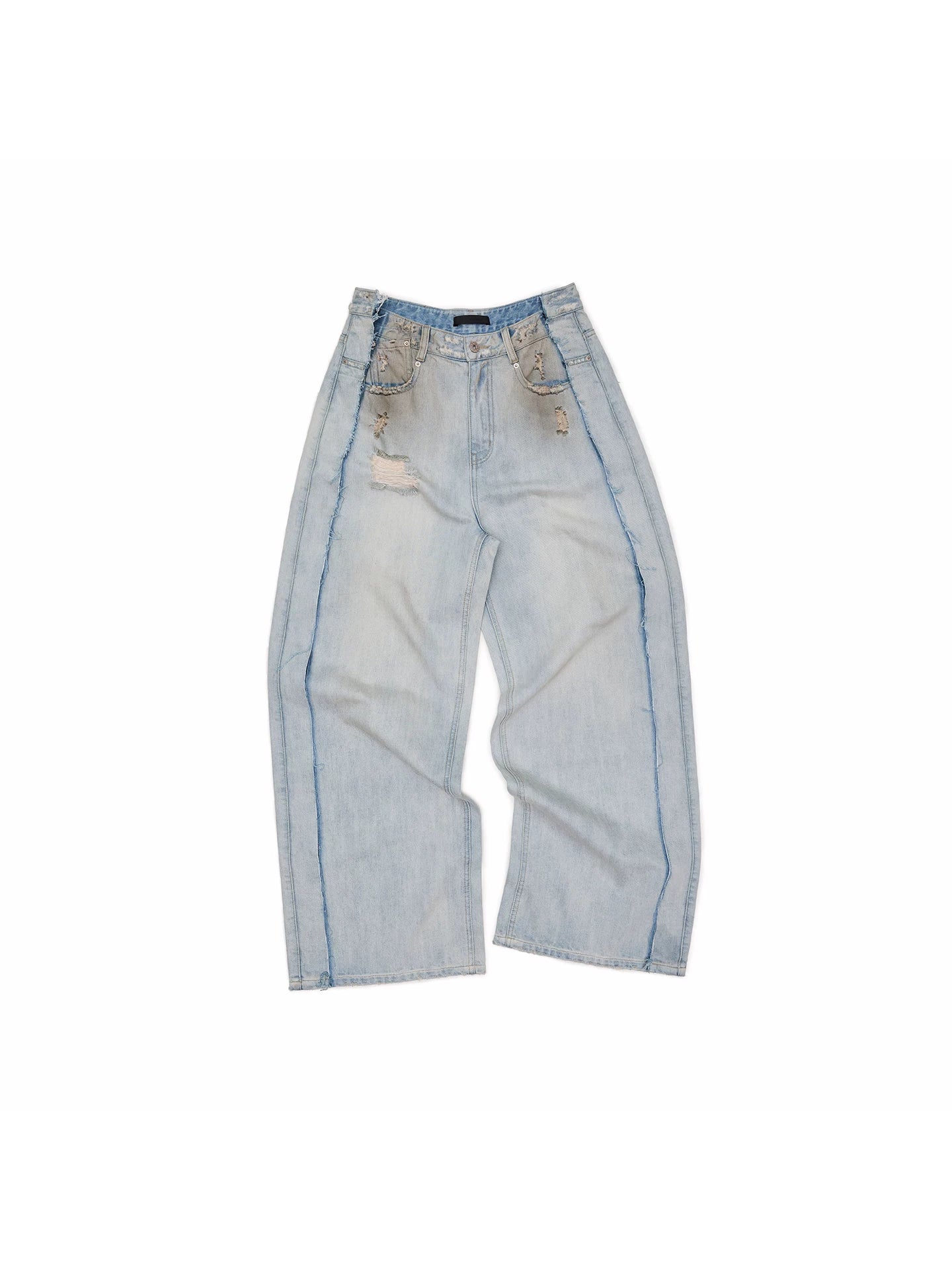 Vintage Mud-Wash Embroidered Barrel-Leg Jeans CHINASQUAD