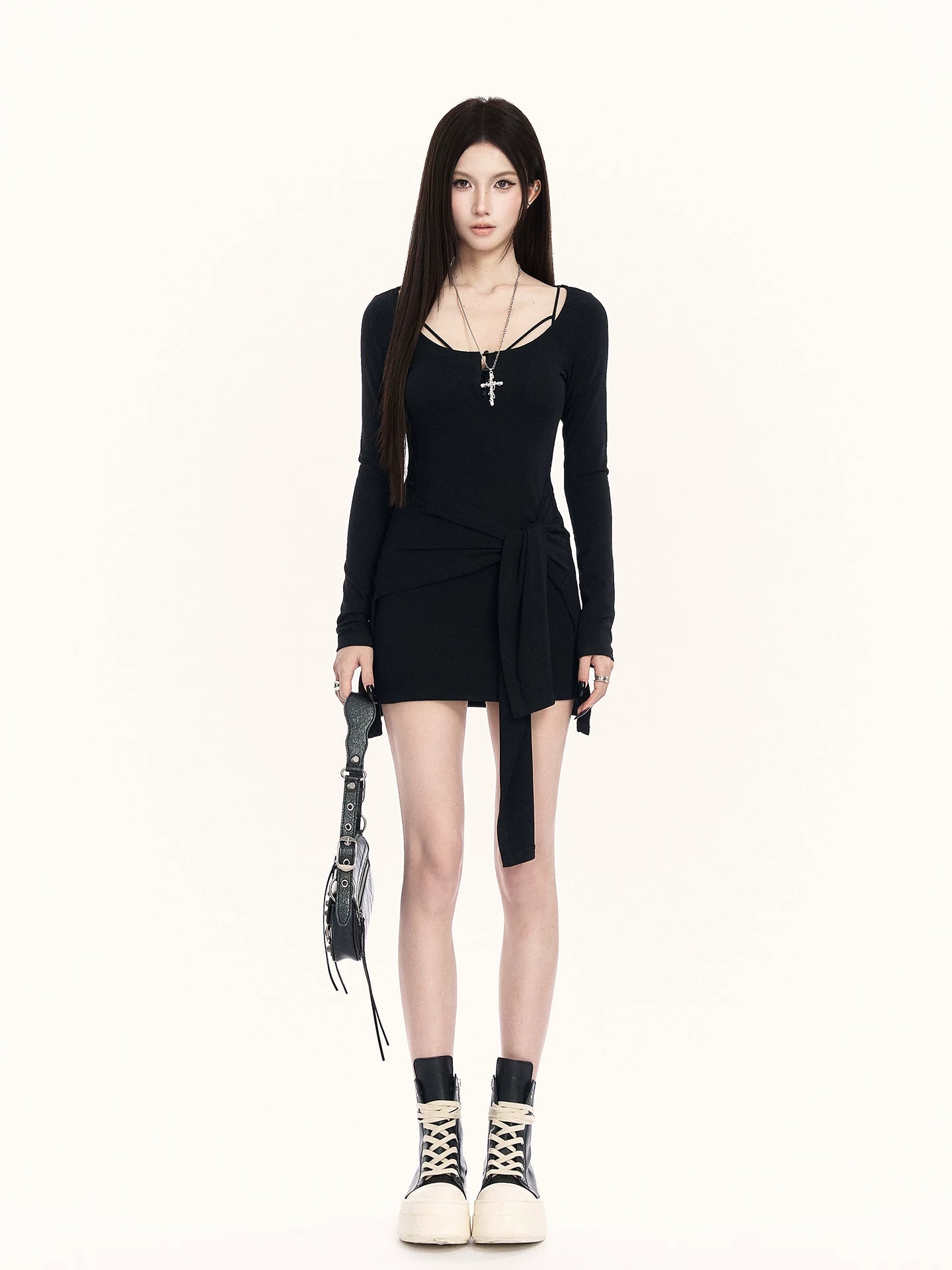 Faux Two-Piece Knit Bodycon Dress