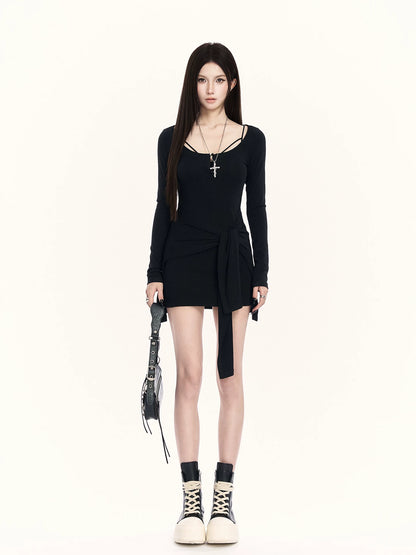 Faux Two-Piece Knit Bodycon Dress