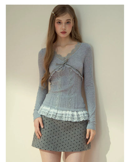 Lace Trim Tencel Wool Blouse - CHINASQUAD