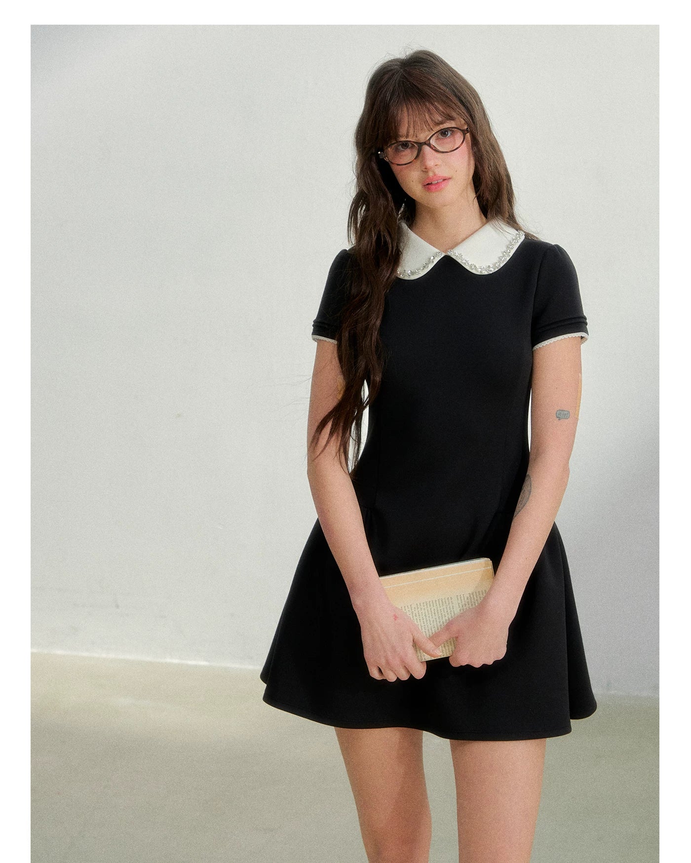 Vintage Crystal Collar Air Layer Princess Dress