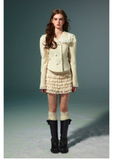 Naval Collar Wool Jacket & Skirt Set - CHINASQUAD