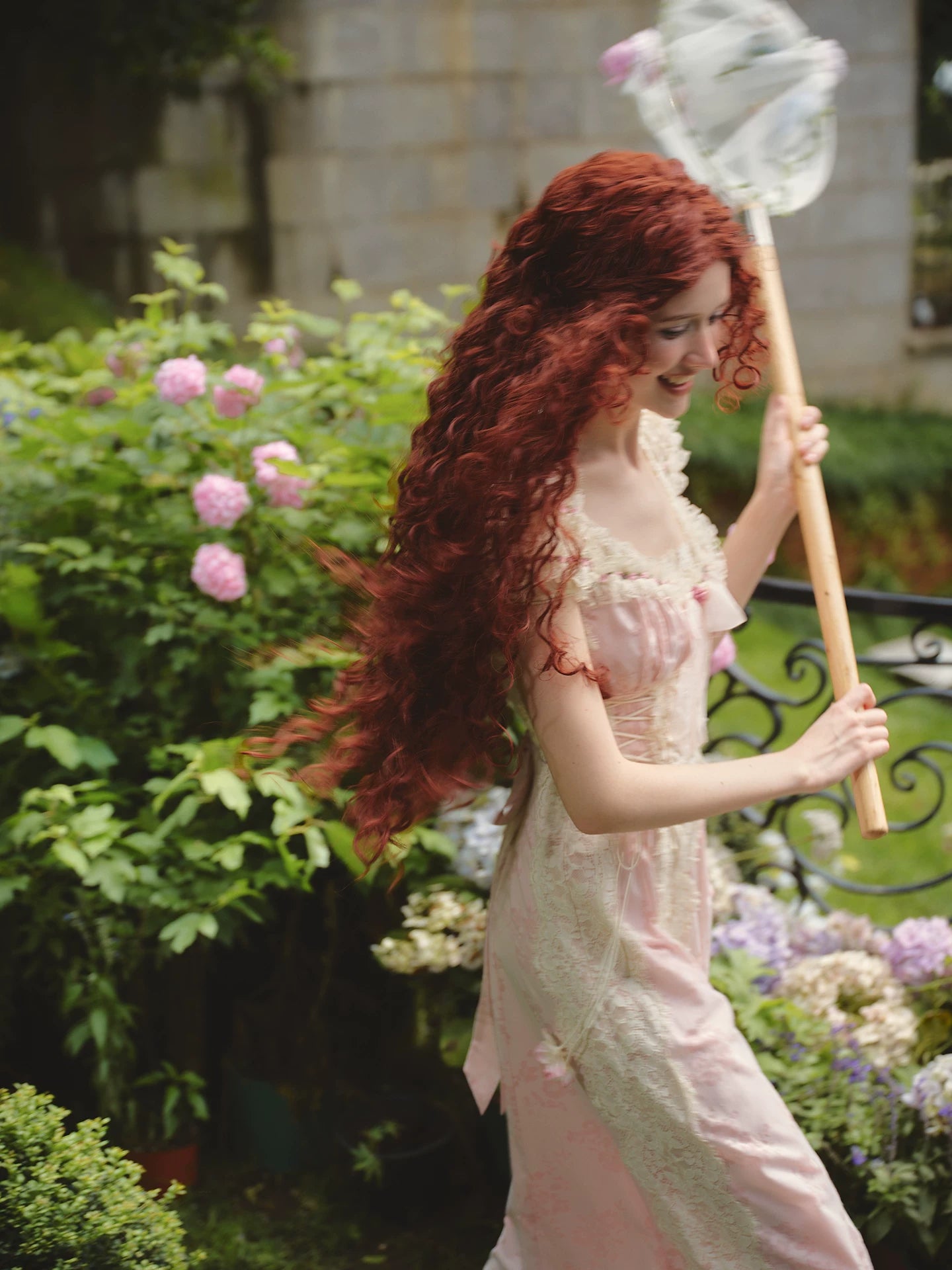 French Sweet Empire-Waist Lace Tie Dress