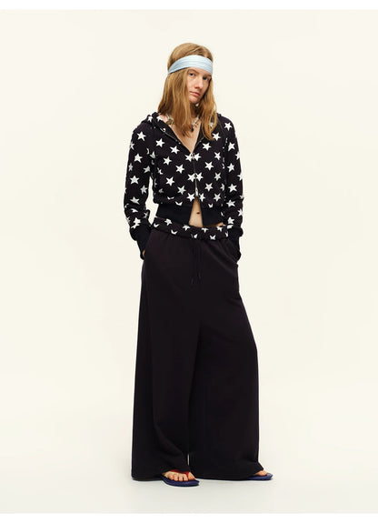 Hooded Sweatshirt &amp; Wide-Leg Sweatpants Set