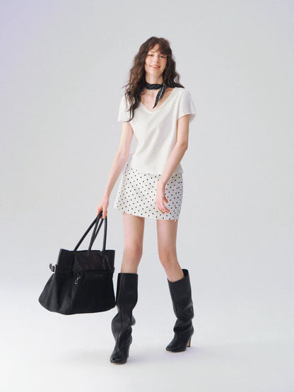 Slub Cotton Minimalist V-Neck Tee