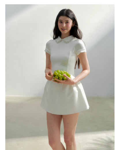 Vintage Crystal Collar Air Layer Princess Dress