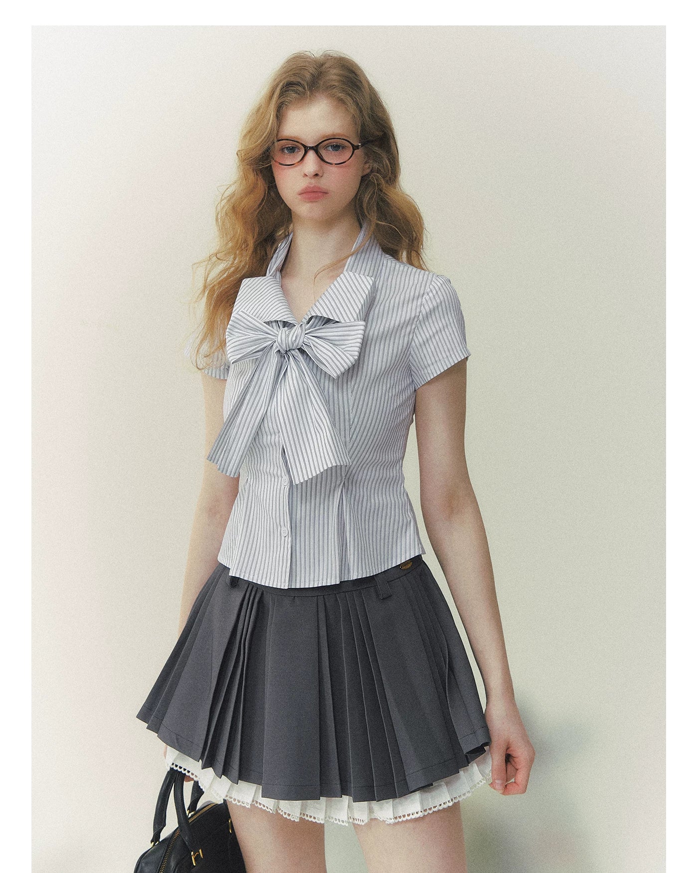 Muse Striped Bow-Fastening Shirt