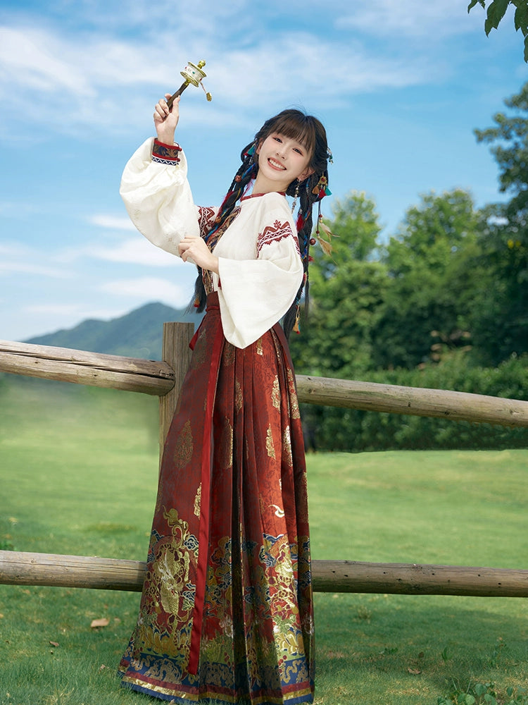 &quot;雪原花-盗墓笔记联名&quot; Modern-Style Hanfu Set