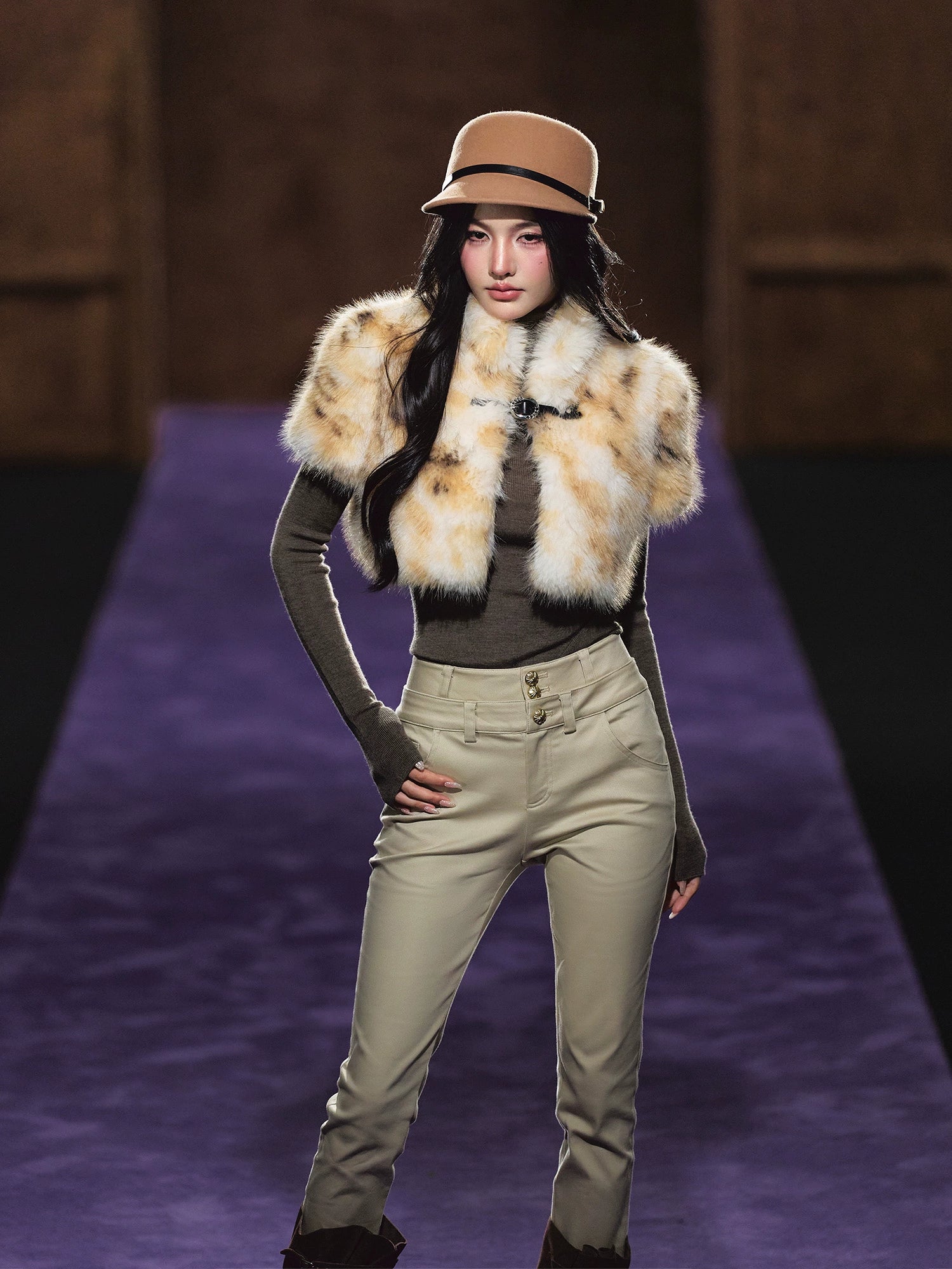 Faux Fur Cropped Jacket