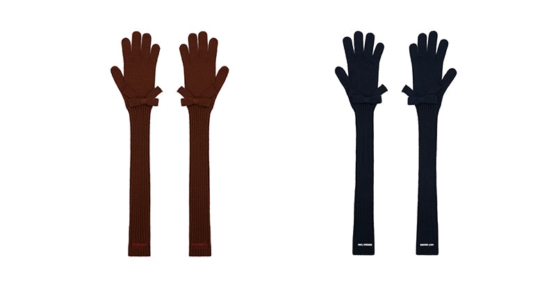 Textured Wool-Blend Knit Gloves