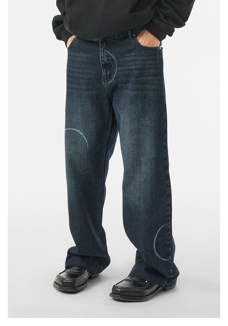 Washed Straight-Leg Jeans - CHINASQUAD