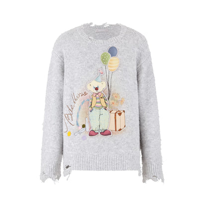 Illustrated Crewneck Knit Sweater