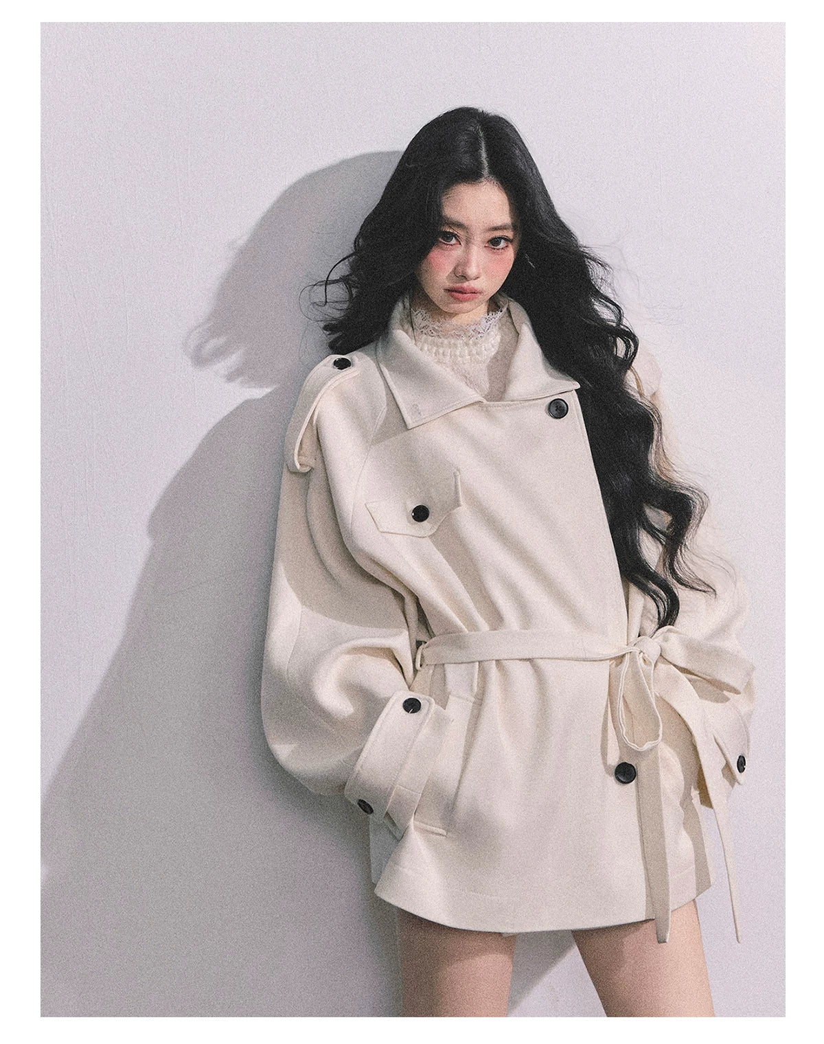 French British-Style Relaxed Wool Coat