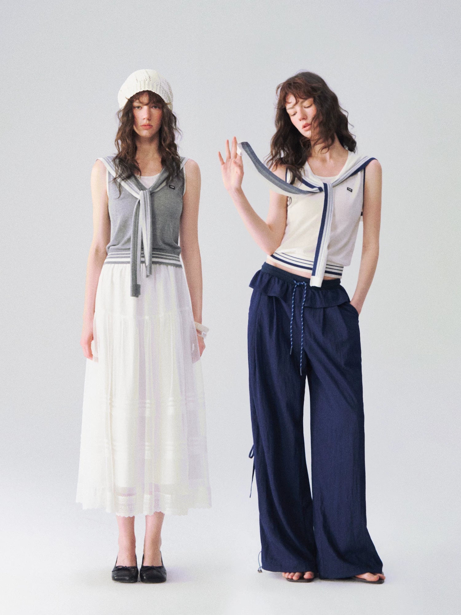 Nautical-Inspired Minimalist Knit Tank Top