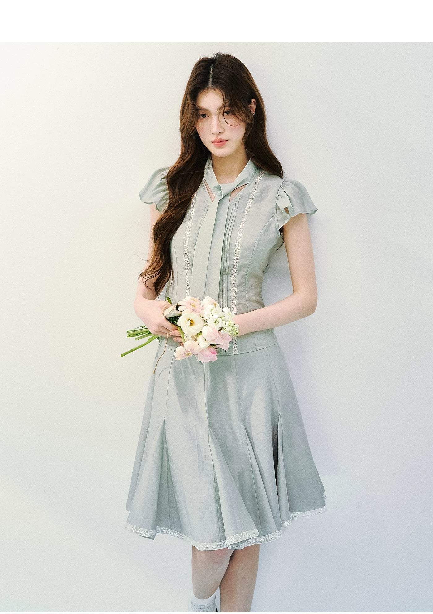 Mint Whisper Silk Blend Two-Piece Set