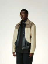 Color-Block Leather Cotton Jacket - CHINASQUAD