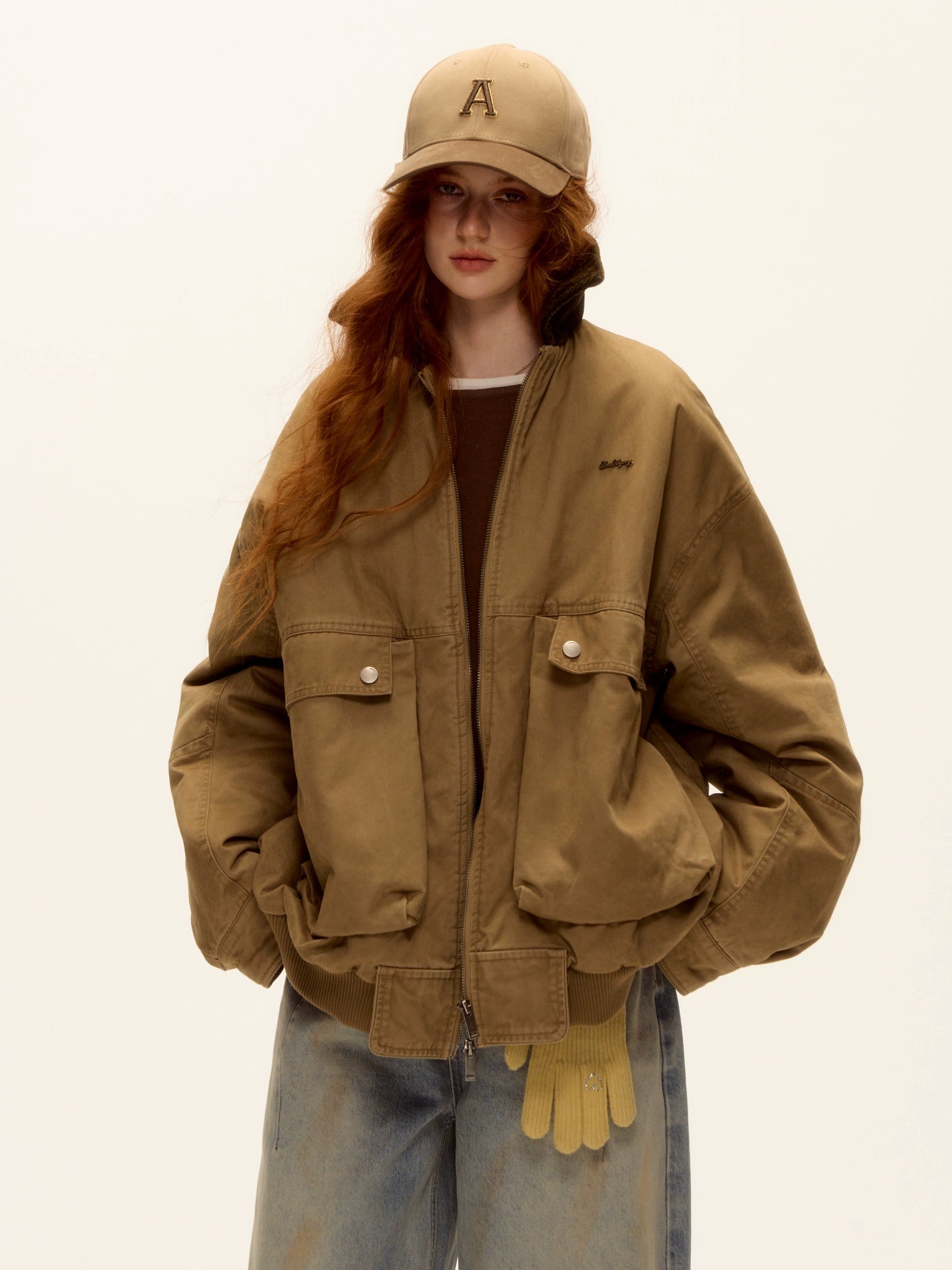 Asgony Retro Contrast Lettering Baseball Cap