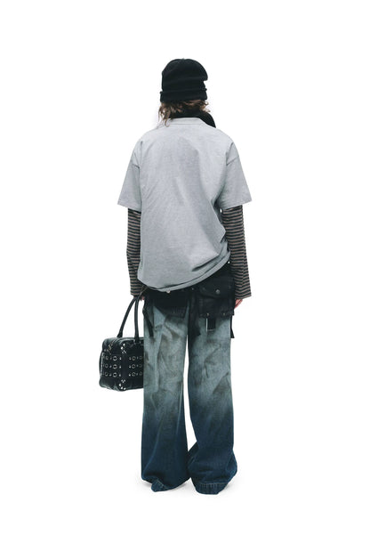 Hand-Sprayed Graffiti Distressed Oversized T-Shirt