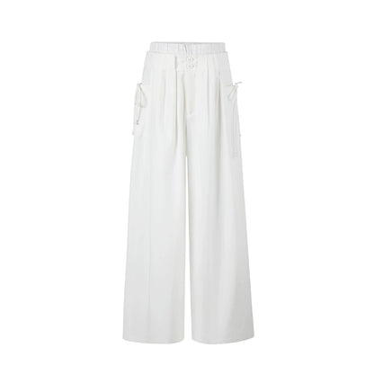Lyocell Cotton Double-Waist Wide-Leg Pants