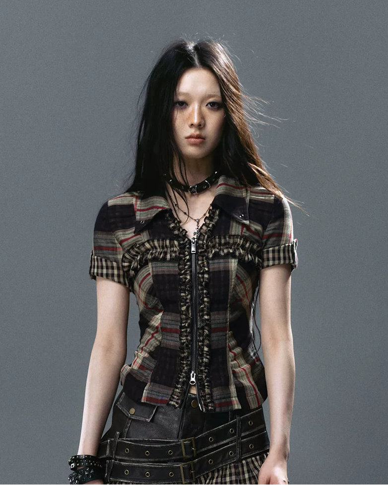 Studded Ruffle Short Shirt
