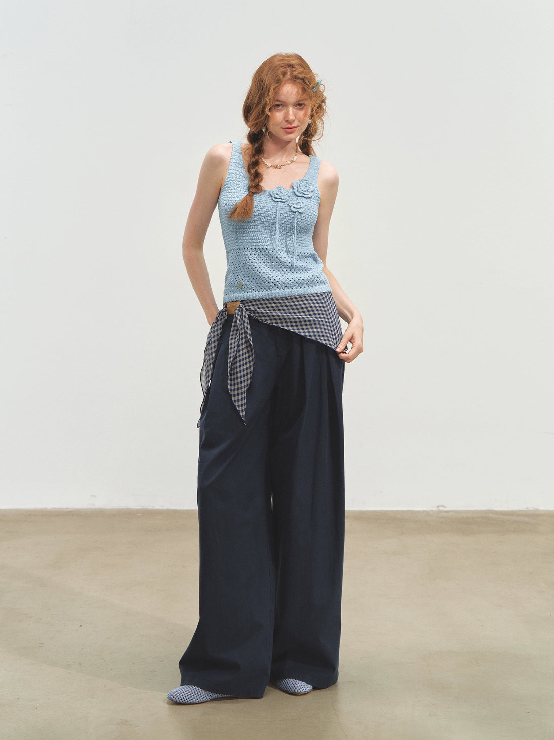 Straight-leg Floor-length Layered Wide-leg Pants - CHINASQUAD