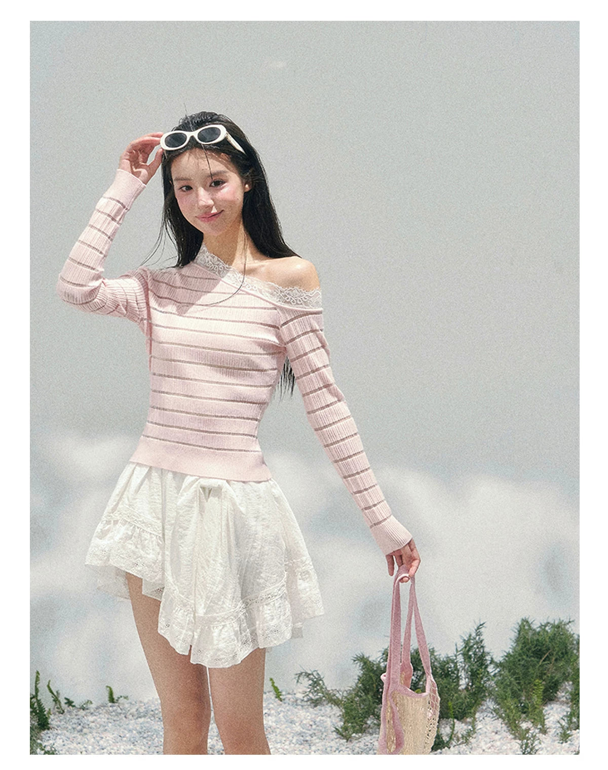 Moonlit Ripple Lace Mini Skirt