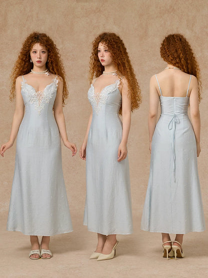 Moonlit Tide Lace Splice Princess Slip Dress