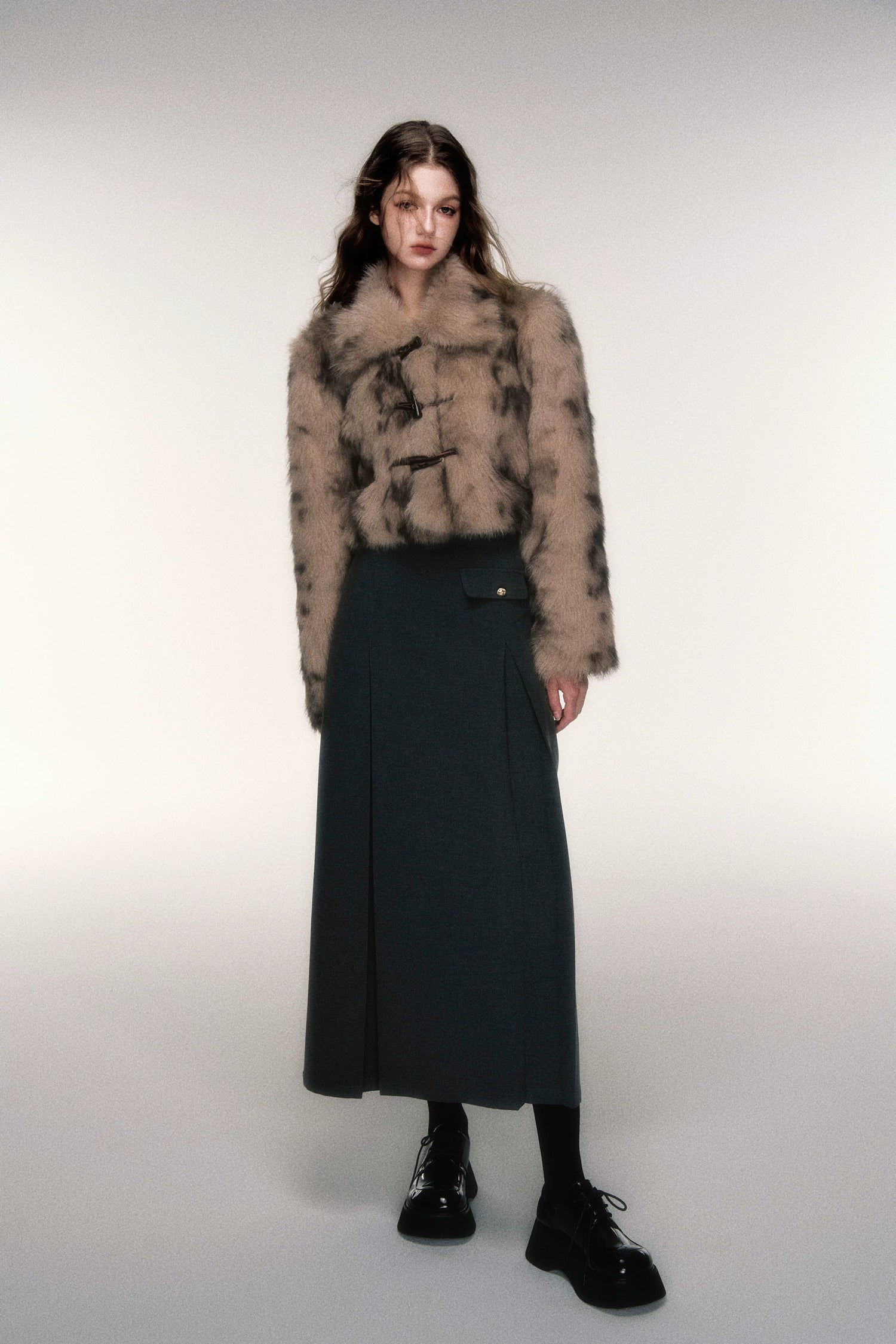 Sweet-Cool Leopard Faux Fur Cropped Jacket