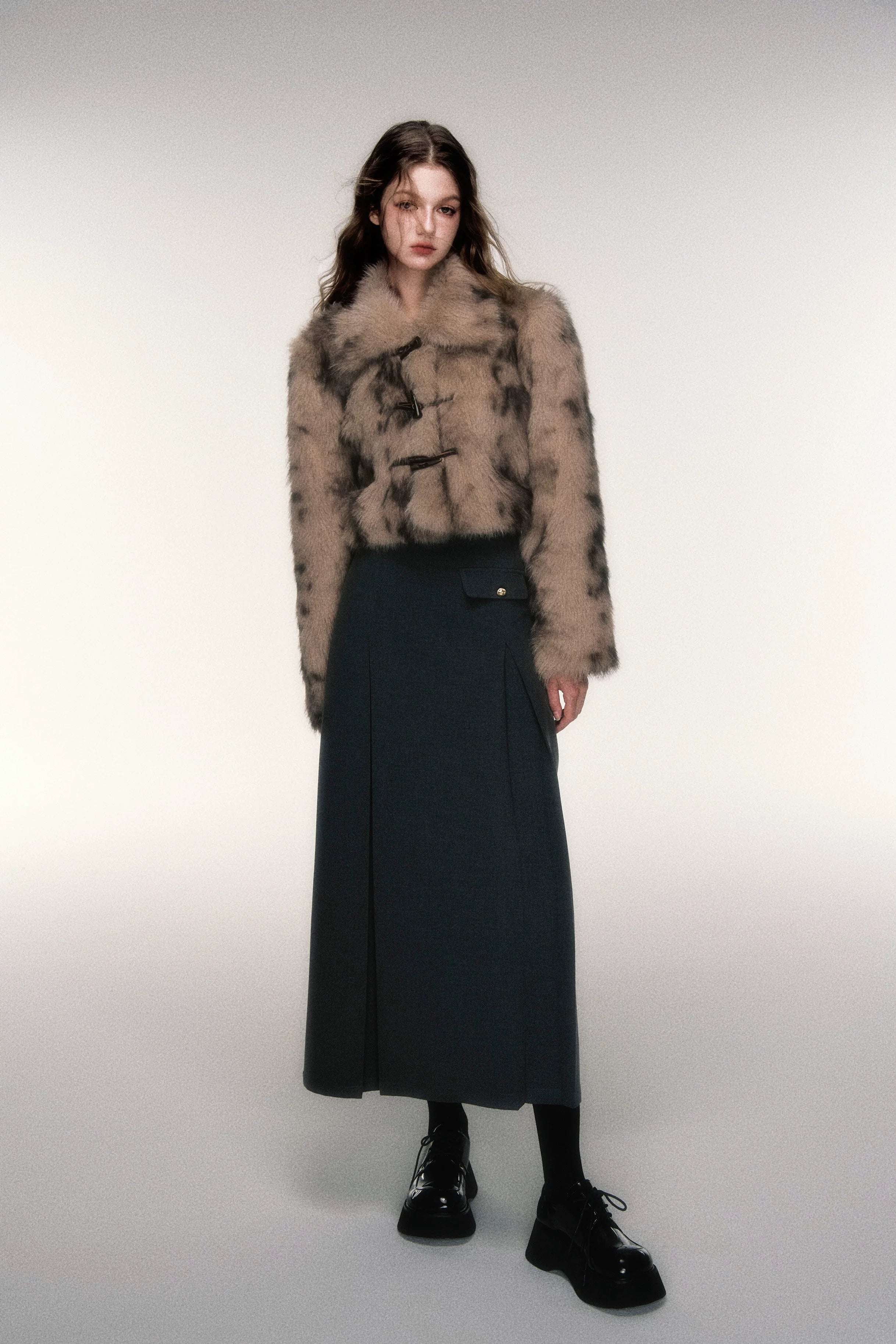 Sweet-Cool Leopard Faux Fur Cropped Jacket