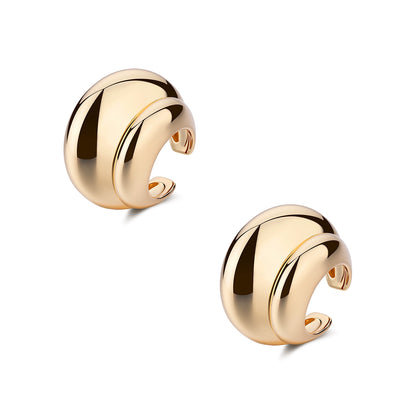 Reshaped Romance Dual-Layer Metal Hoop Earrings