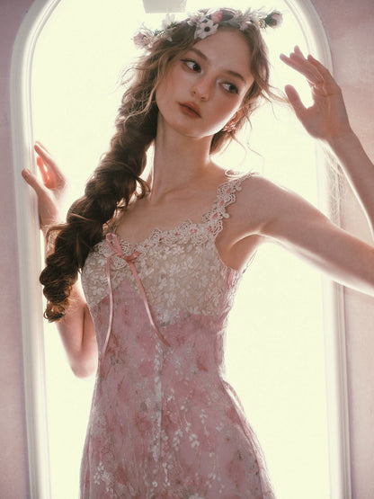 Floral Rococo Lace Mermaid Midi Dress