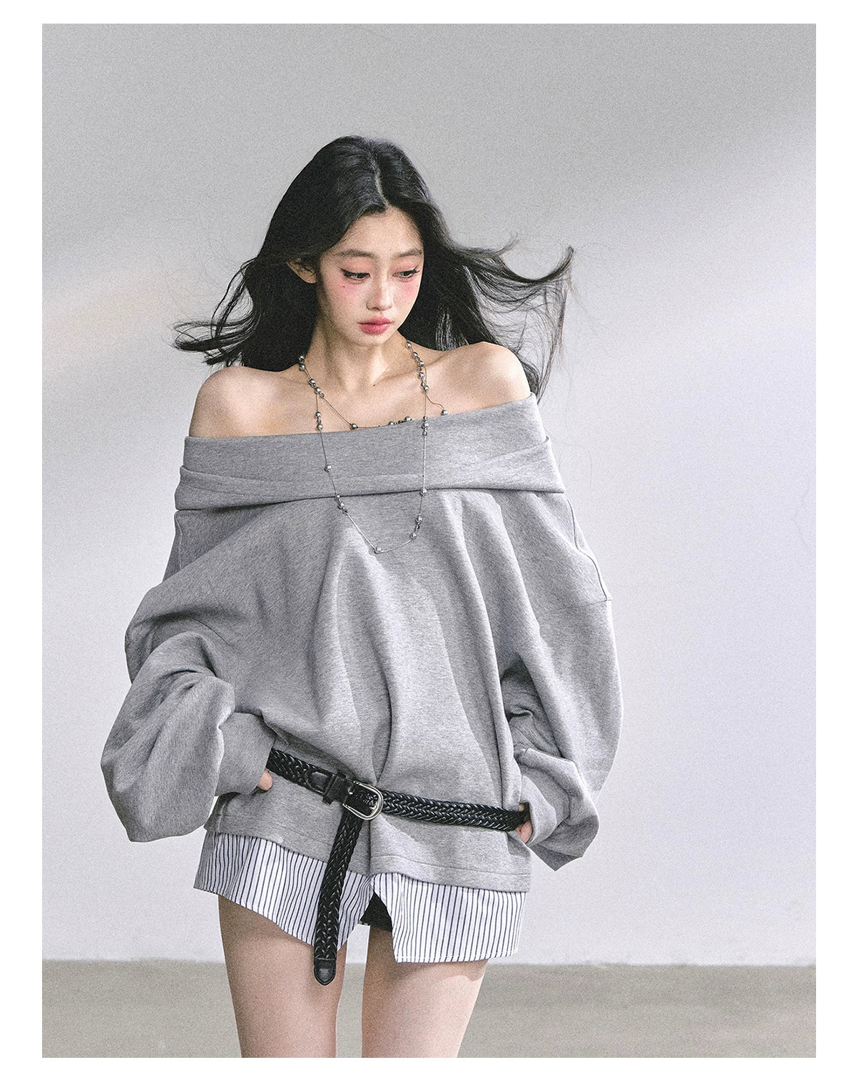 Two-Piece Oversized Hooded Sweatshirt