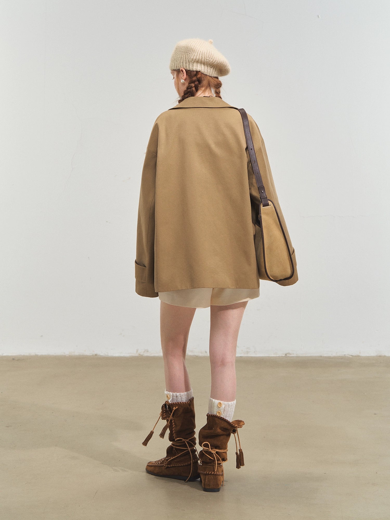 Tassel Drop-Shoulder Oversized Jacket