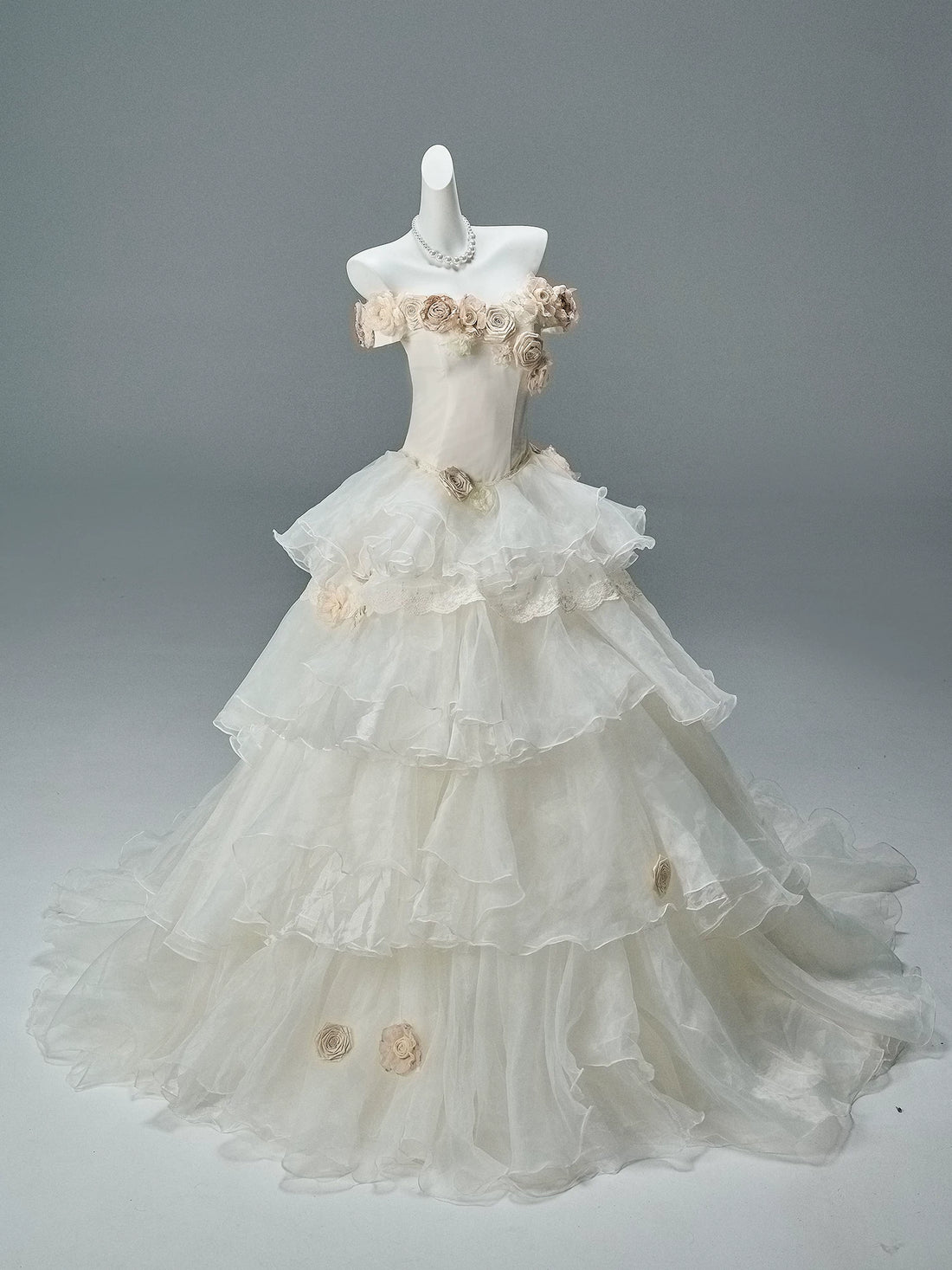 “Whispering Woods” Floral Off-Shoulder Couture Gown