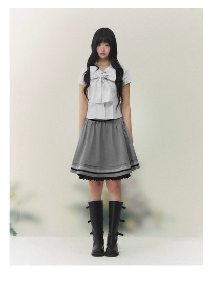 Muse Striped Bow-Fastening Shirt