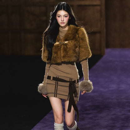 Faux Fur Cropped Jacket