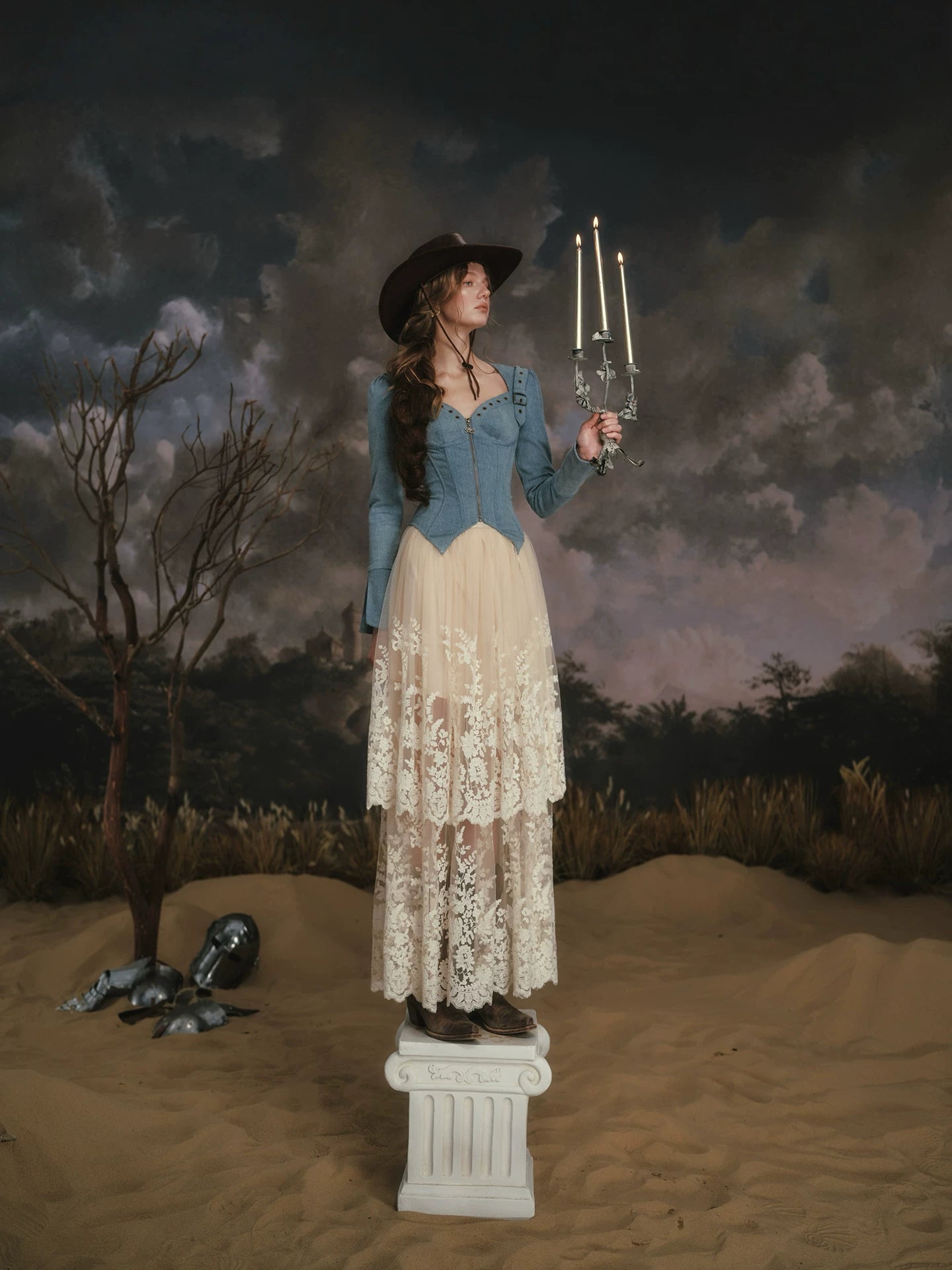 Denim Knight Structured French Denim Corset