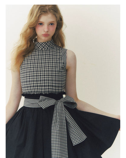 Princess Diary Checkered Puff Dress