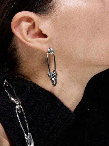 Paperclip Herringbone Stud Earrings